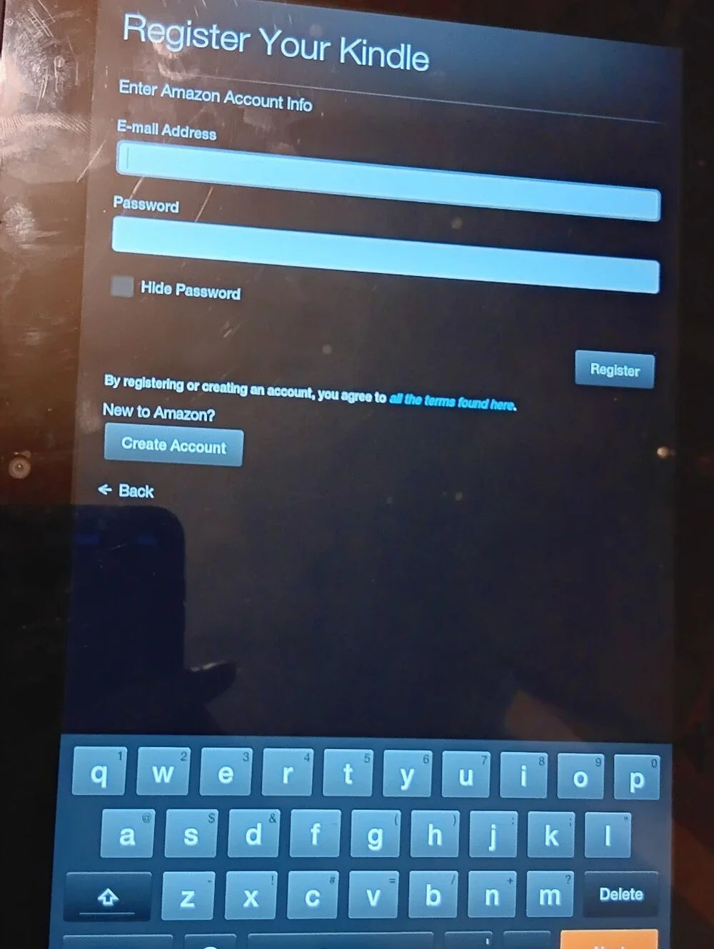 Kindle fire tablet